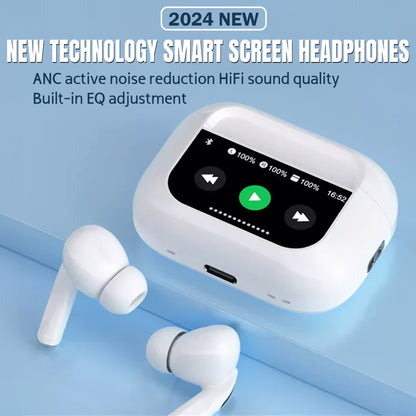 Airpods Pro 2 Screen TWS with ANC + ENC Bluetooth  (White, True Wireless)