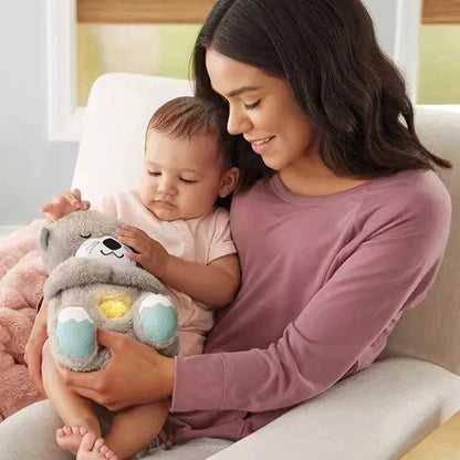 Baby Sound Machine Breathing Otter Portable Plush Baby Toy