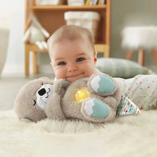 Baby Sound Machine Breathing Otter Portable Plush Baby Toy