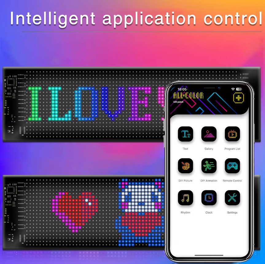 Flex LED Panel – Car LED Devil Eyes Display | 7"x3" USB 5V Matrix Panel