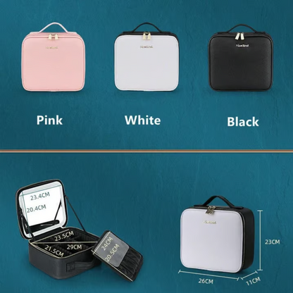 Cosmetic Makeup Bag with LED Mirror 💄✨