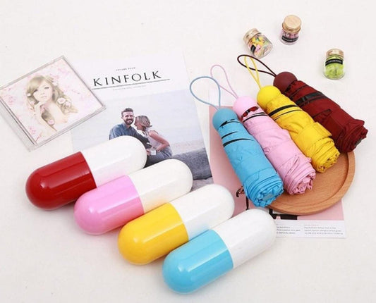 Travel Umbrella Windproof and UV Protection with Capsule Case