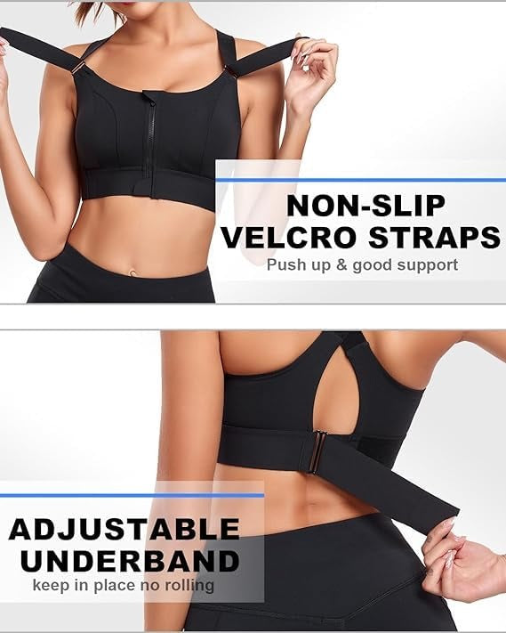 Premium Performance Front Zipper Sports Bra