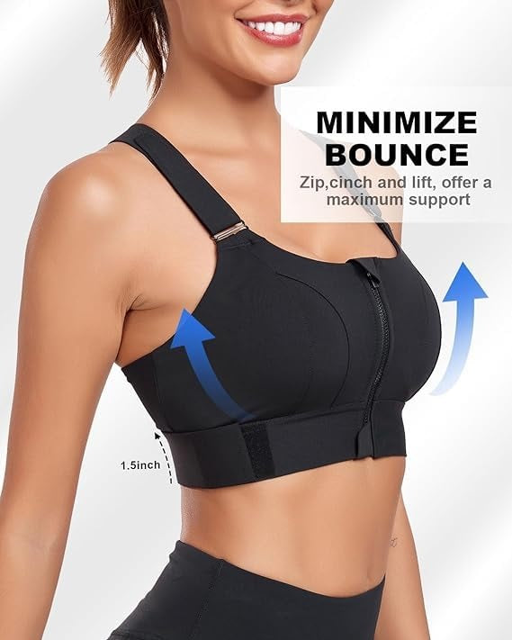 Premium Performance Front Zipper Sports Bra