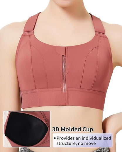 Premium Performance Front Zipper Sports Bra