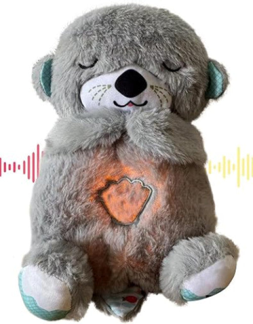 Baby Sound Machine Breathing Otter Portable Plush Baby Toy