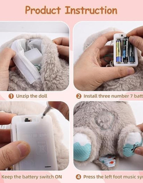 Baby Sound Machine Breathing Otter Portable Plush Baby Toy