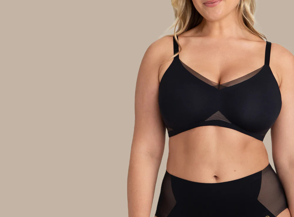 Wire free crossover bra