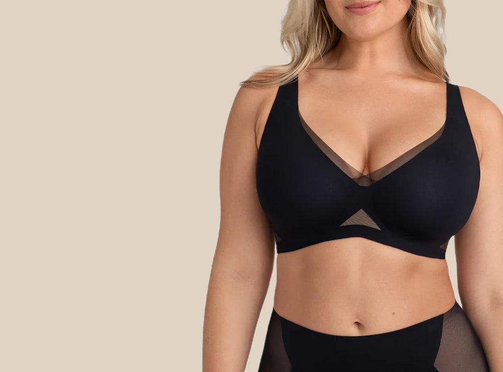 Wire free crossover bra