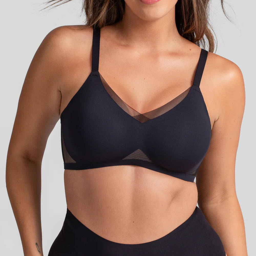 Wire free crossover bra