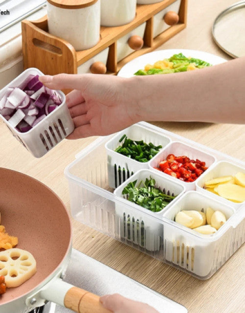 6-In-1  Food Storage Containers With Airtight Lids