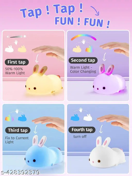 Silicone Rabbit Night Light For Bedroom