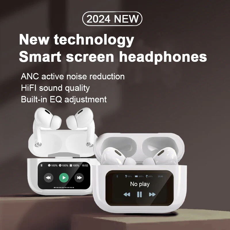 Airpods Pro 2 Screen TWS with ANC + ENC Bluetooth  (White, True Wireless)