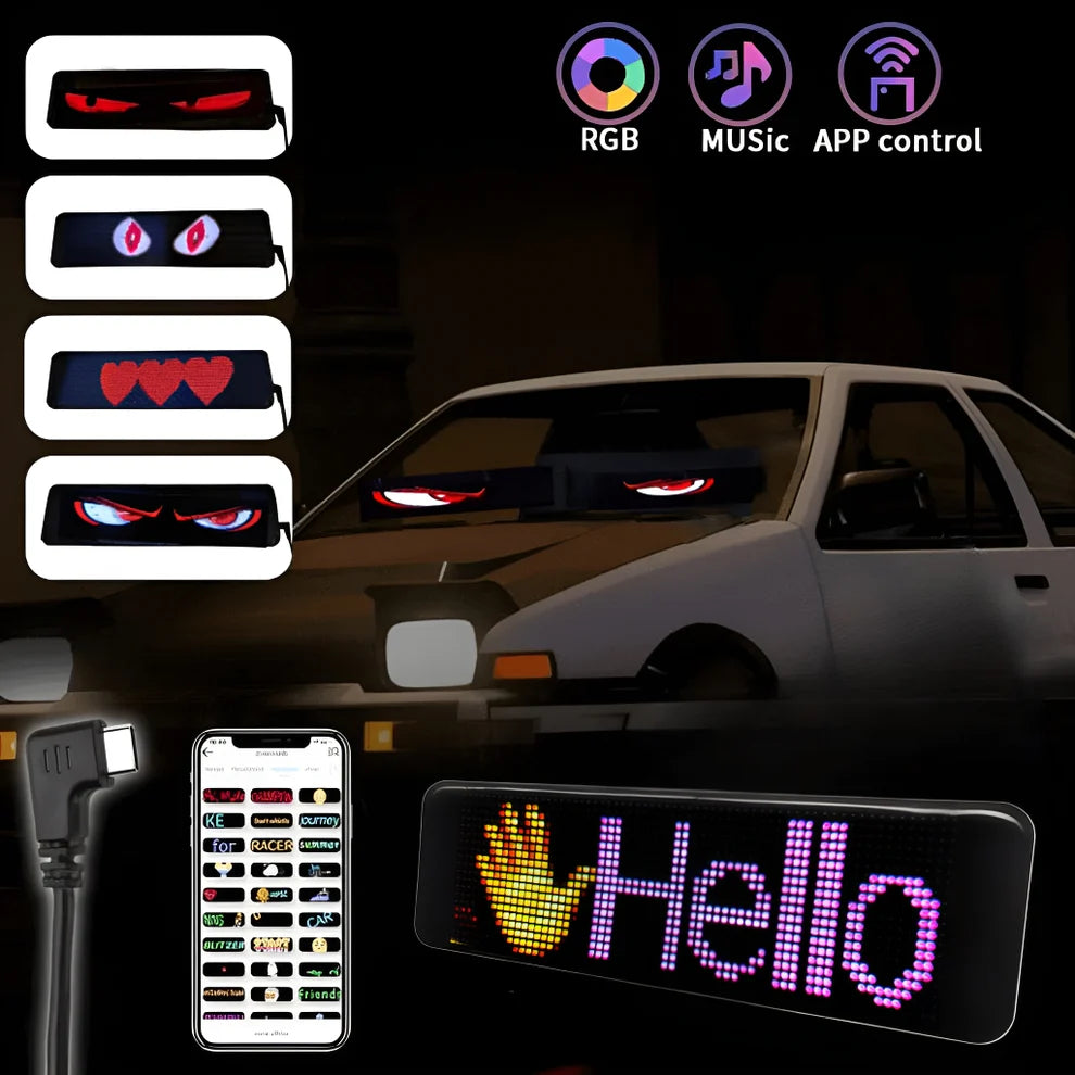 Flex LED Panel – Car LED Devil Eyes Display | 7"x3" USB 5V Matrix Panel