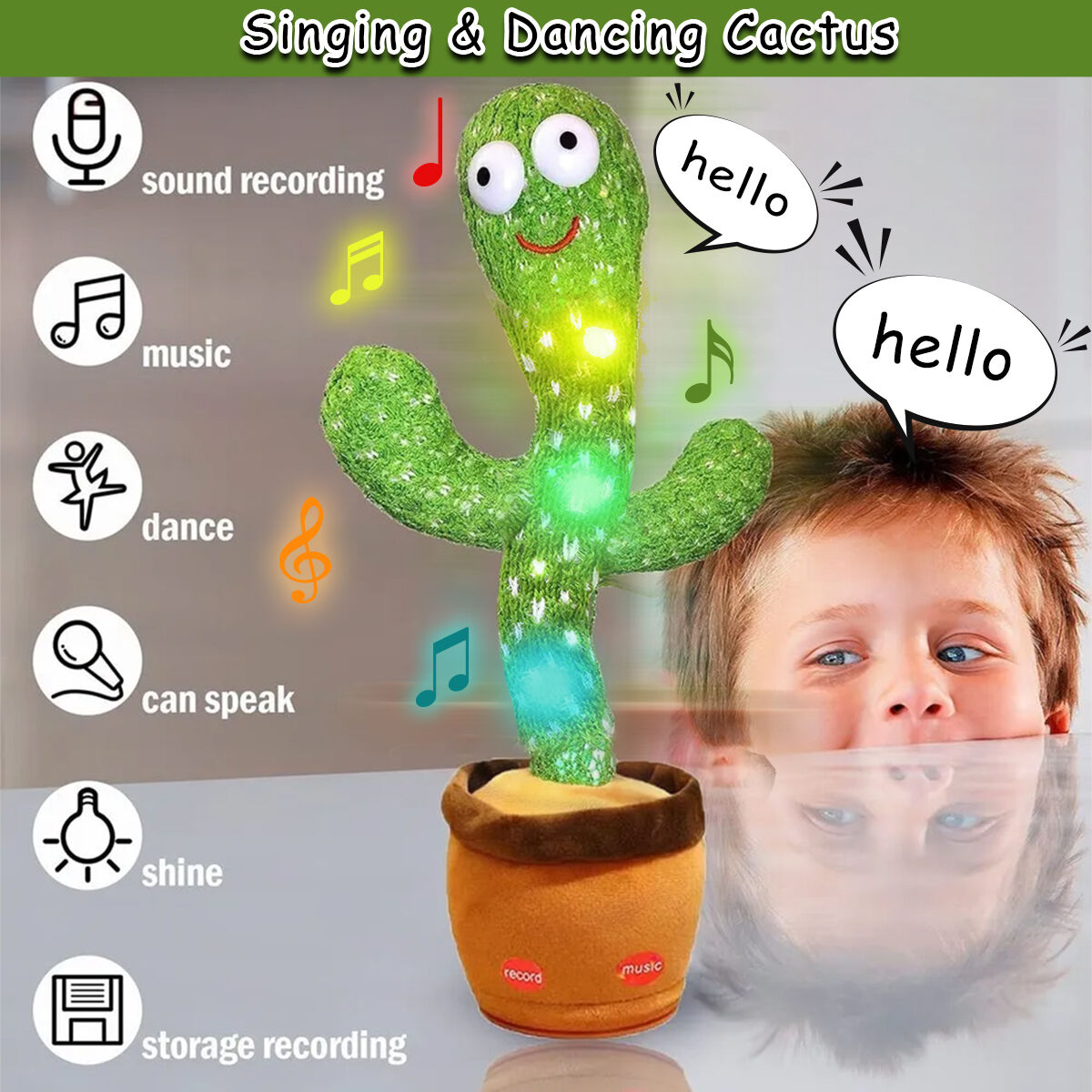 Dancing Cactus Toy for Toddlers & Kids – Interactive Music & Light-Up Fun!