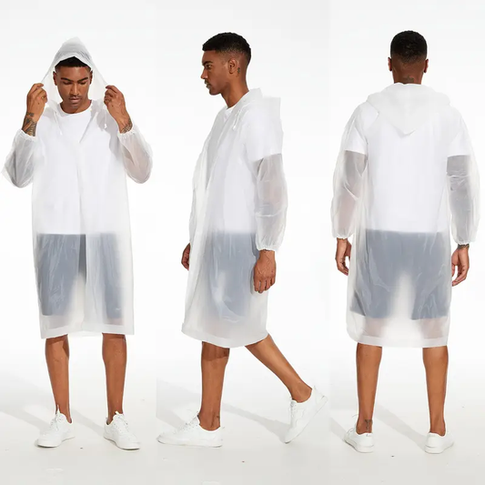 Unisex Transparent Hooded Raincoat