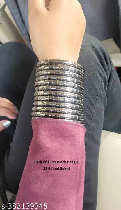 Samridhi DC Western Style Viral Spiral Bangle Black Bangle for Navratri